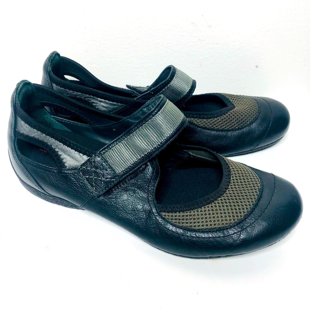 EUC Ziera Womens Slip On Mary Jane Comfort sneakers shoes Black Gray 40/9.5